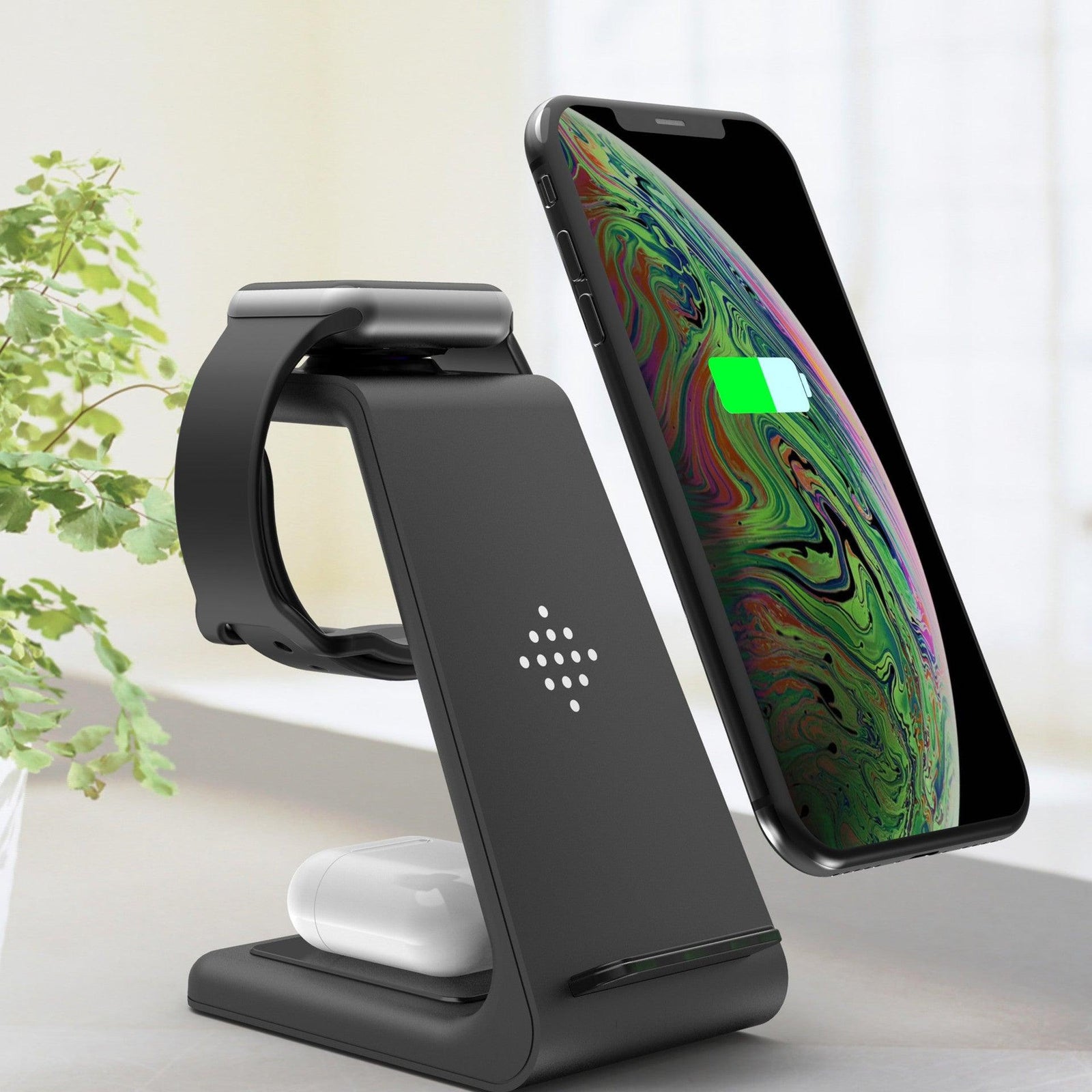 Compatible With , 3 In 1 Fast Charging Station Wireless Charger Stand Wireless Quick Charge Dock For Phone Holder - Trendha