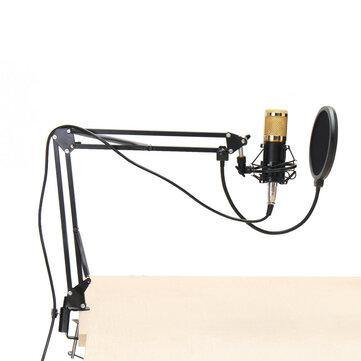 BM800 Condenser Microphone System Kit Shock Mount Boom Stand Studio Pro - Trendha