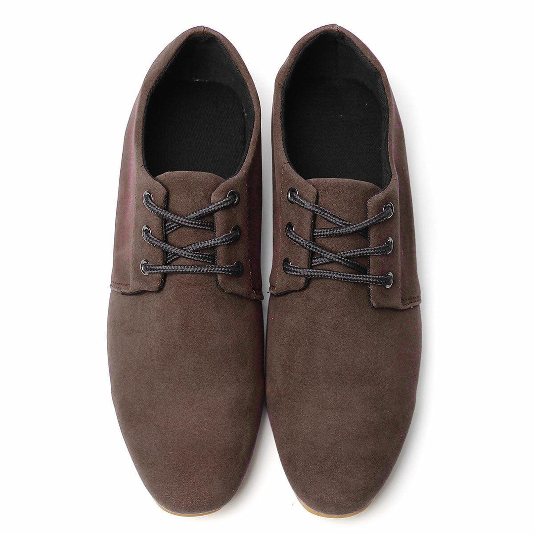 Men Suede Solid Color Lace Up Business Casual Flats - Trendha