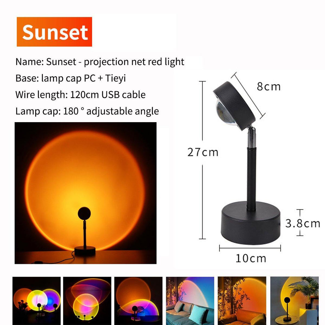 2021 USB Button Rainbow Sunset Projector The Atmosphere Never Sets LED Night Light Floor Lamp Home - Trendha