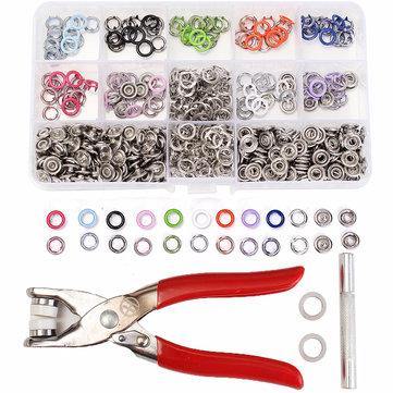 150 Sets 9.5mm 10 Colors Prong Ring Press Studs Snap Fasteners Dummy Clip Pliers - Trendha