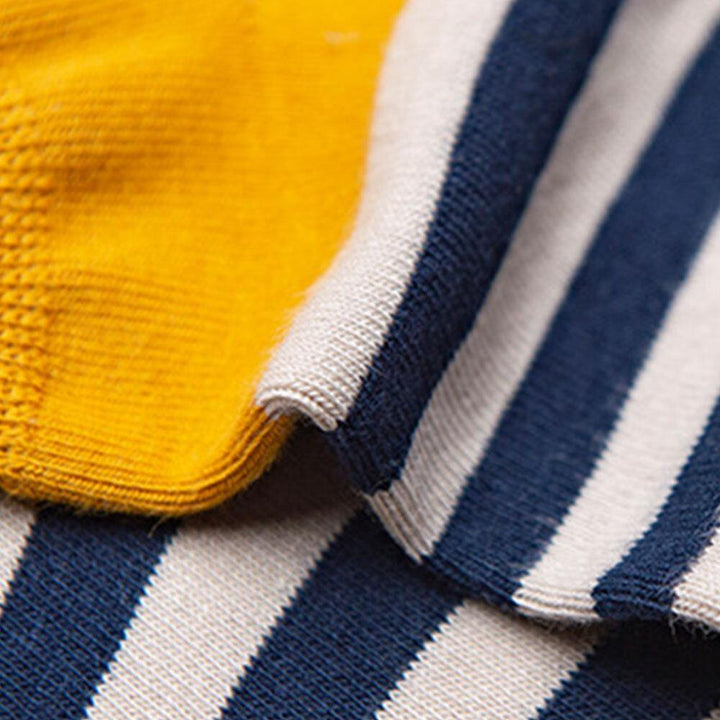 Socks Men's Tide Socks Stripes Shallow Mouth Cotton Sweat-Absorbent Sports Street Tide Socks Four Seasons - Trendha