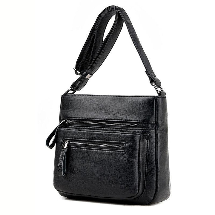 Middle-aged mother soft leather shoulder bag - Trendha