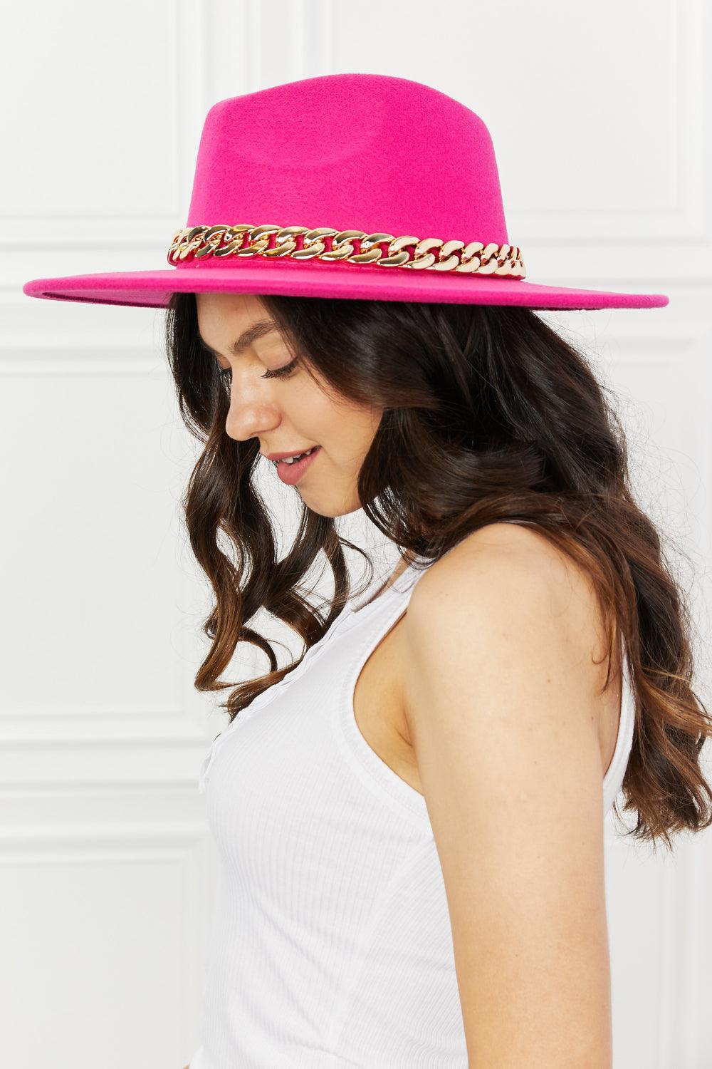 Fame Keep Your Promise Fedora Hat in Pink - Trendha