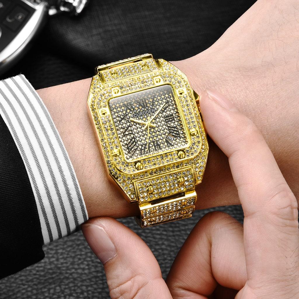 Gold Square Watch - Trendha