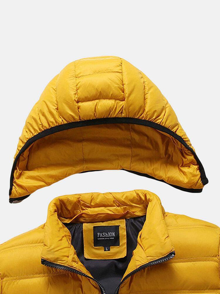 Mens Zipper Patchwork Moisture Wicking Windproof Detachable Hooded Coats - Trendha