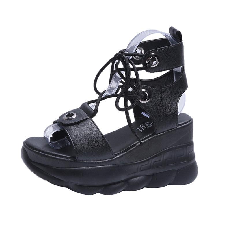 Inner Heightening All-match Fish Mouth Women's Sandals Wedge Platform Platform Shoes - Trendha