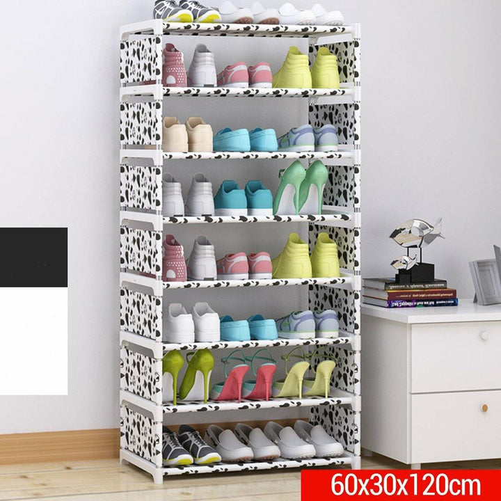 8-Layer DIY Shoe Rack Thick Non-woven Fabric Stainless steel Shoe Storage Home - Trendha
