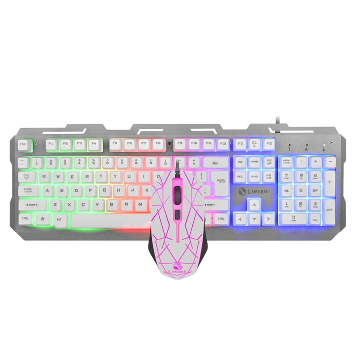 104 Key USB Wired Gaming Keyboard and Mouse Set Waterproof LED Multi-Colored Changing Backlight Mouse For PS3/Xbox Computer Desktop Notebook - Trendha