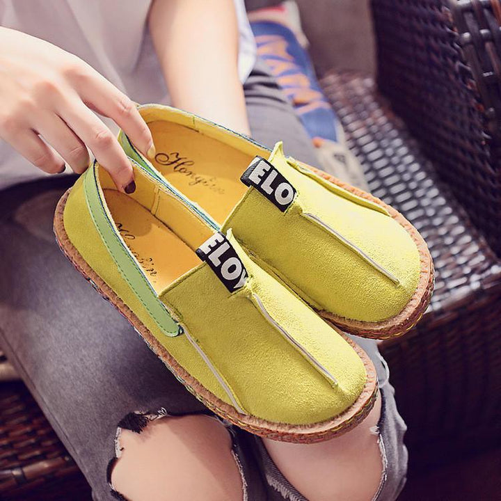 Women Stitching Soft Sole Round Toe Slip On Casual Flats Loafers - Trendha