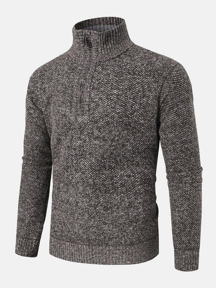 Mens Knitted Warm Vintage High Neck Long Sleeve Sweaters - Trendha