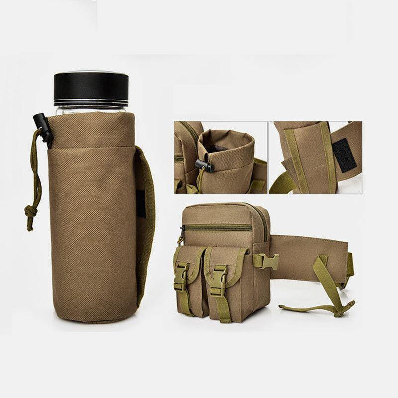 Men Nylon Camouflage Tactical Outdoor Multifunction Casual Sport Riding Fishing Gear Bag Waist Bag Water Bottle Bag - Trendha