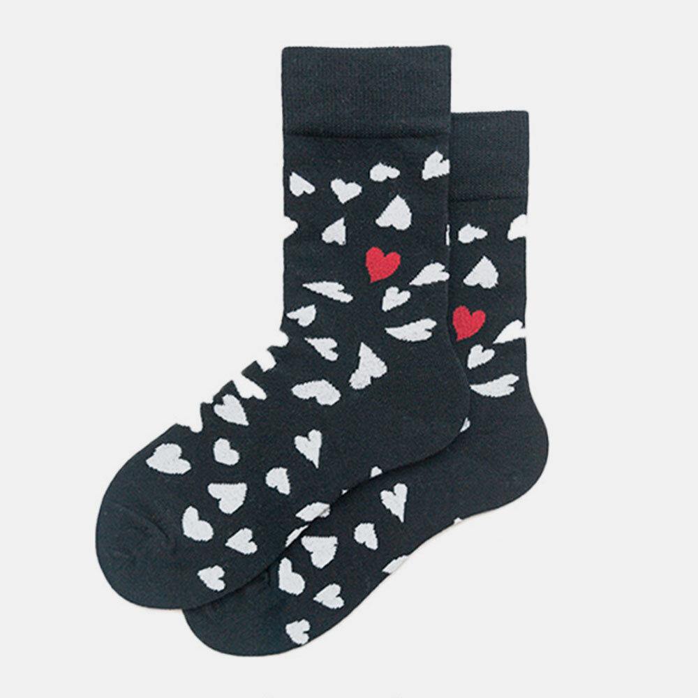 Cotton Socks Heart-Shaped Trend Middle Tube Socks Couple Men And Women The Same Paragraph - Trendha