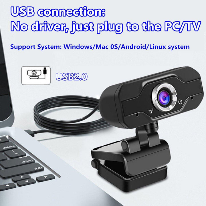 1080P HD Webcam Mic Camera Microphone Laptop Desktop PC Computer Web USB 2.0 - Trendha