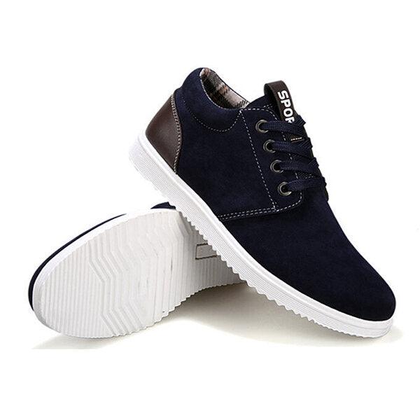 Men Fashion Sports Casual Athletic Sneakers Suede Comfortable Flats Shoes - Trendha