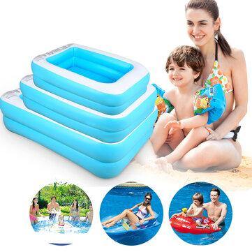 110/128/155cm Inflatable Swimming Pool Camping Garden Family Kids Paddling Pool - Trendha