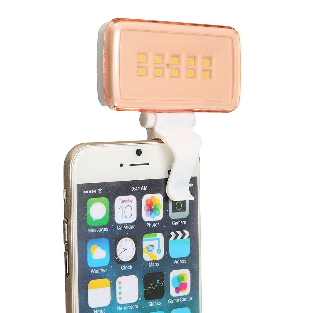 Rechargeable 10 LED White Selfie Fill LED Light Flash Ring For Phone Camera - Trendha