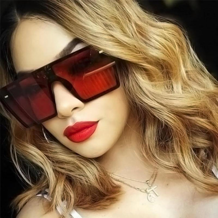 Female Big Box Colorful Mercury Sunglasses - Trendha