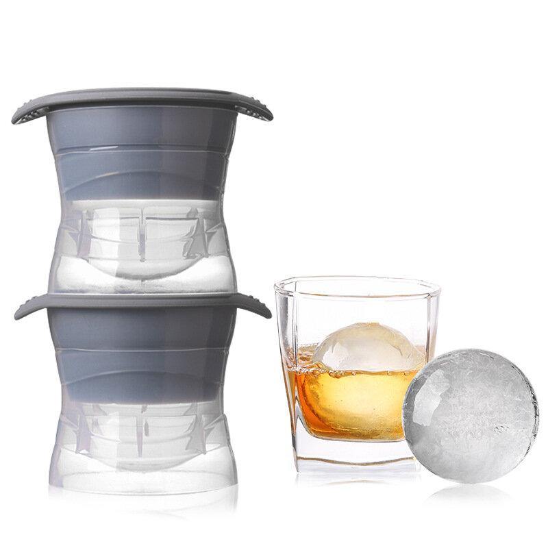 Silicone Ice Hockey Mould Large Round Ice Tray With Lid Creative DIY Whiskey Ice Cube Mould Ice Tray - Trendha