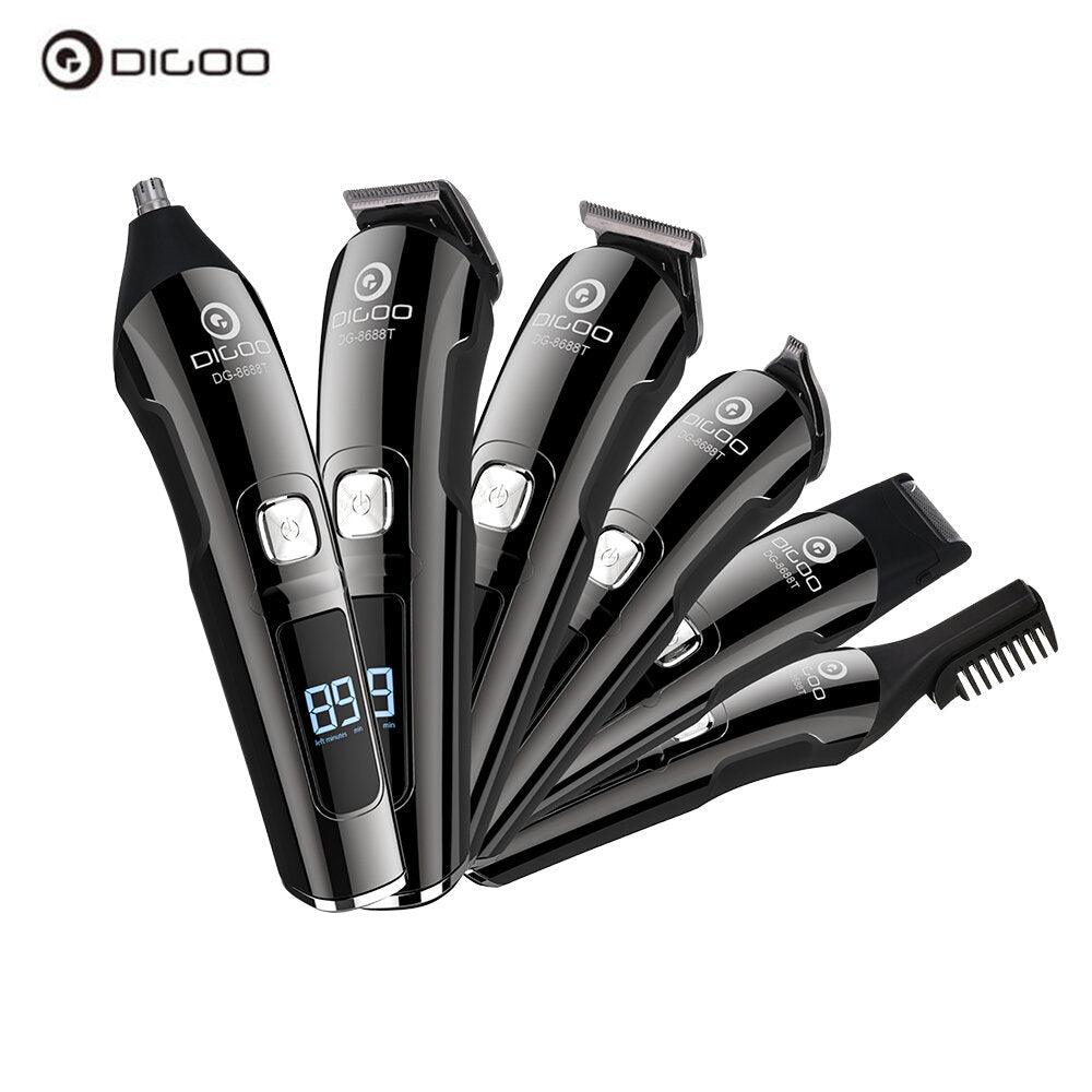 DIGOO 16 IN 1 LCD Display Cordless Hair Trimmer 600mAh USB Rechargeable Electric Hair Clipper For Hair Beard Nose/Ear Hair Body Hair Trimmer - Trendha