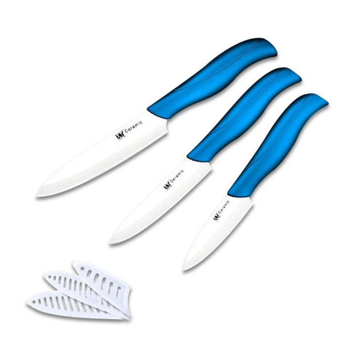 XYJ 3PCS Ceramic Knife Set 3" 4" 5" Kitchen Knife Set Vegetable Cutter Slicing Knife Utility Knife Paring Knife - Trendha