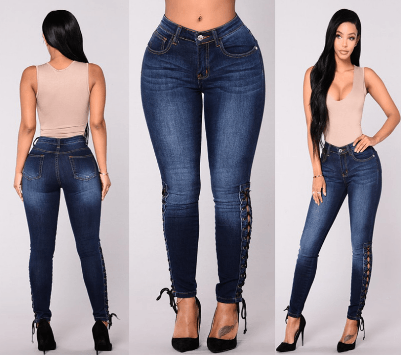 Dark jeans female European and American fashion women's European station feet pants women - Trendha