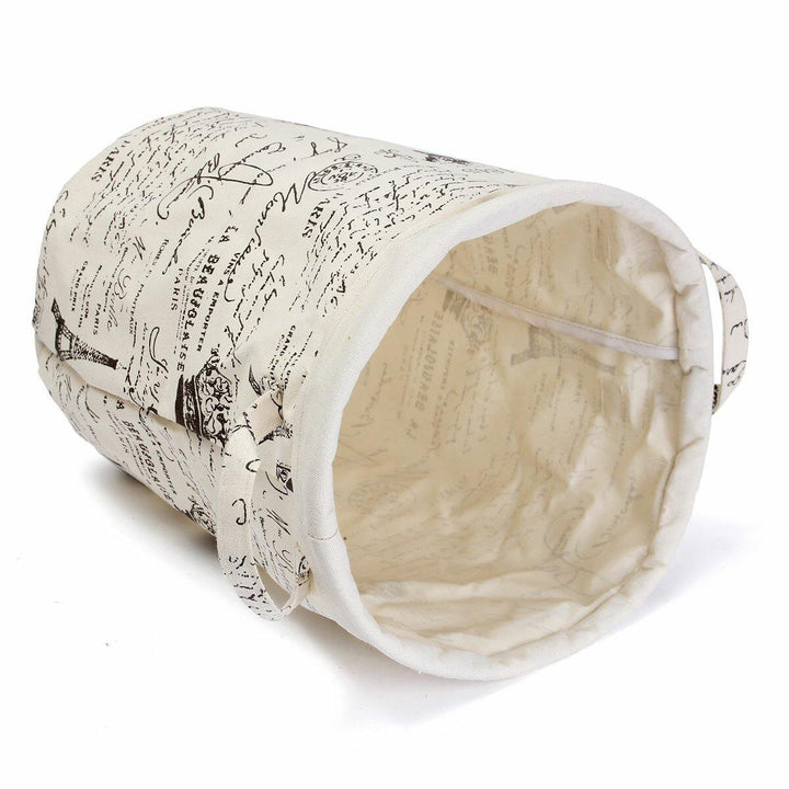 Foldable Cotton Linen Laundry Basket Washing Clothes Storage Baskets Hamper Storage Sorter Bag - Trendha