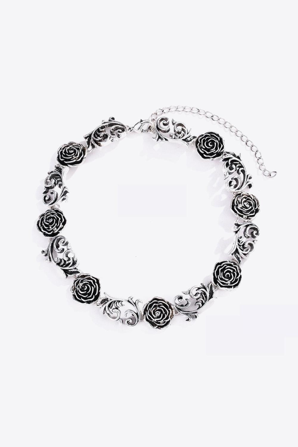 Rose Lobster Clasp Necklace - Trendha