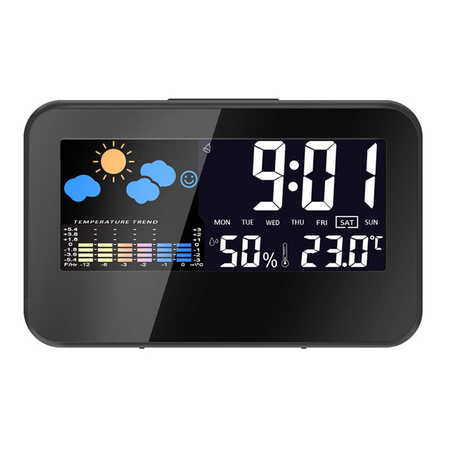 DC-002 Digital Weather Station with Thermometer, Hygrometer, Alarm Clock, and Smart Sound Control - Trendha