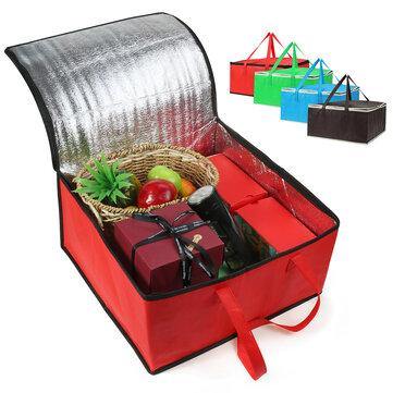 16" Insulated Bag Cooler Bag Insulation Folding BBQ Picnic Portable Ice Pack Food Thermal Bag Food Delivery Bag Pizza Camping Bag - Trendha