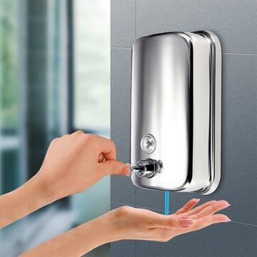 500/800/1000ml Stainless Steel Wall-mounted Liquid Soap Dispenser Shower Body Wash Shampoo Hand Sanitizer Dispenser Box for Hotel Batehroom Kitchen - Trendha