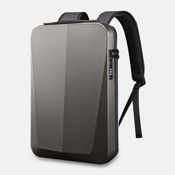 Men 15.6 inch Computer Bag Business Waterproof USB Charging Port Password Lock Anti-theft Plastic Hard Shell Large Capacity Backpack - Trendha