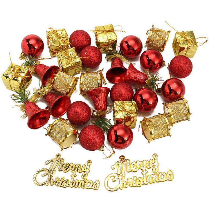 32PCS Christmas Tree Decoration Balls Drums Bells Baubles Ornaments Kids Children Party Supplies - Trendha