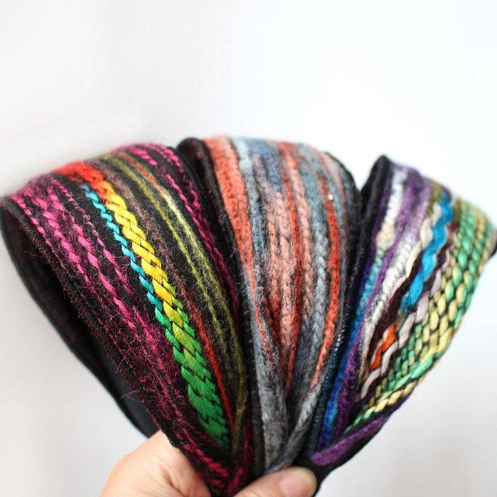 Women Woolen Mixed Color Retro Ethnic Style Colorful Headwear Headband - Trendha