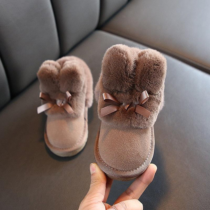 Girl's Bow Embellished Fur Winter Boots - Trendha