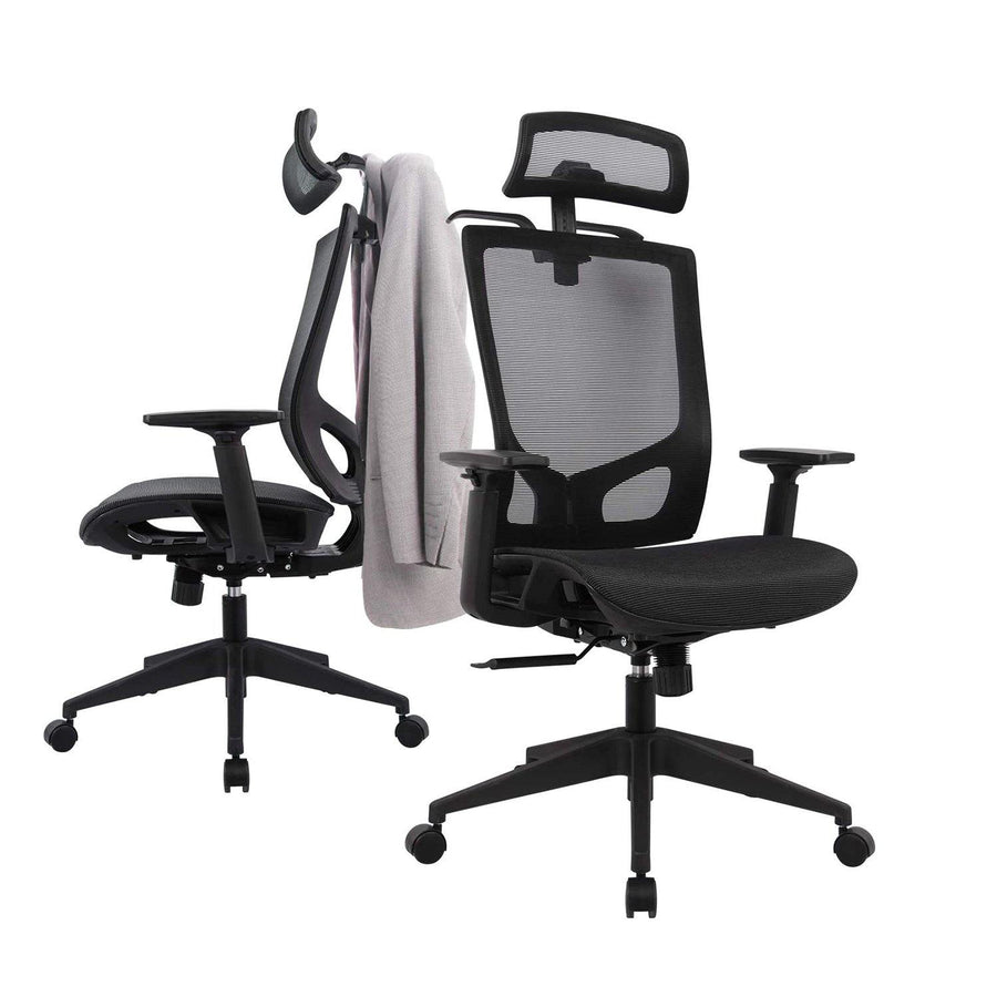 Mesh Office Desk Chair with Coat Hanger, Ergonomic Task Chair Breathable, Adjustable Lumbar Support Executive, Drafting, Computer Home or Office Rolling Chair - Trendha