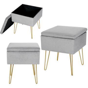 Fabric Velvet Storage Cube Tea Table Stool Creative Soft Iron Art Chair Footstool Seat Home Bedroom Supplies - Trendha