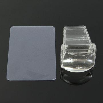 Clear Soft Silicone Nail Stamping Template Printer Set Scraper Image Plate Transfer Tools DIY Design - Trendha