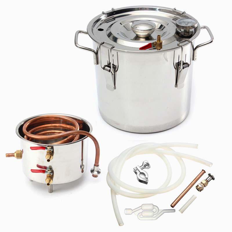 12l Professional Stainless Boiler Alcohol Moonshine Water Copper W*ine B*eer Making Hine Home Stainless Alcohol Distiller Gift - Trendha