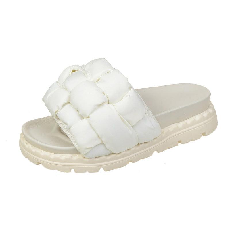 Women's New Summer Thick Bottomed Bread Woven Slippers - Trendha