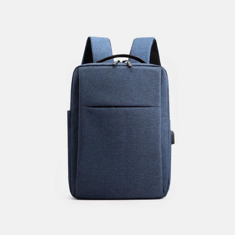 Men Oxford USB Charging Light Weight Large Capacity 15.6 Inch Laptop Bag Backpack - Trendha