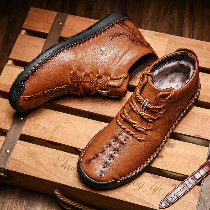 British lazy soft winter men's sports style cotton shoes - Trendha