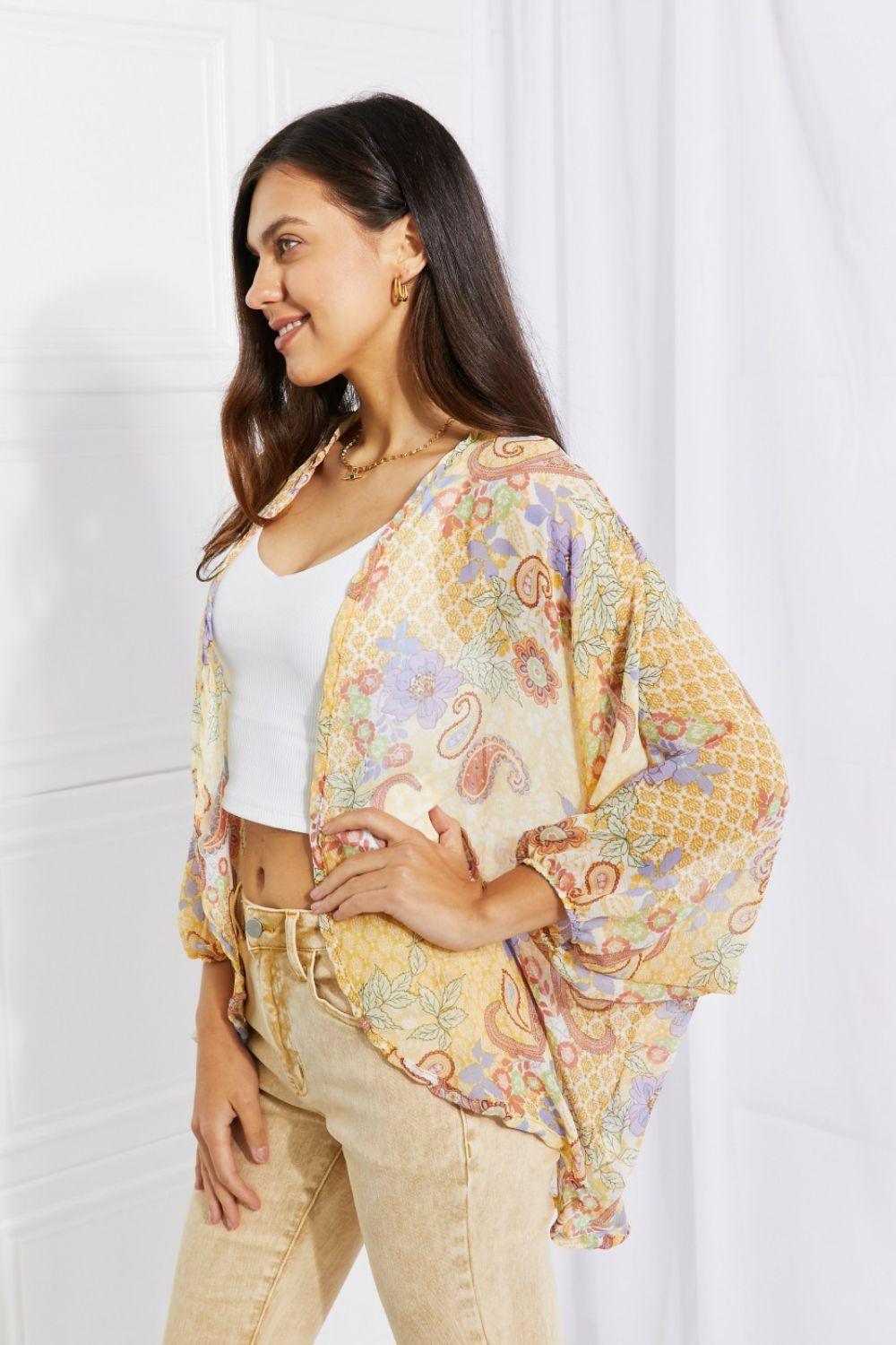 Culture Code Full Size Lasting Love Paisley Kimono - Trendha