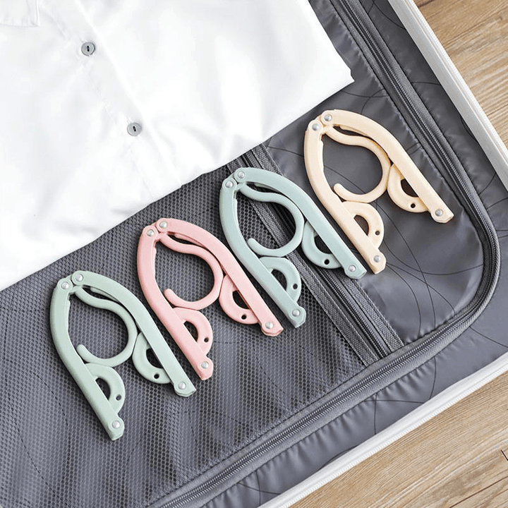 Folding Travel Hanger Portable Travel Clothes Brace Household Windproof Clothes Hanger Non-slip Clothes Hanger Plastic Cloth Hanger - Trendha