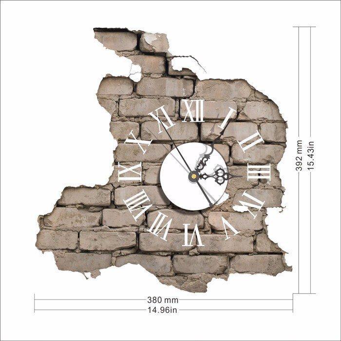 PAG STICKER 3D Wall Clock Decals Breaking Cracking Wall Sticker Home Wall Decor Gift - Trendha