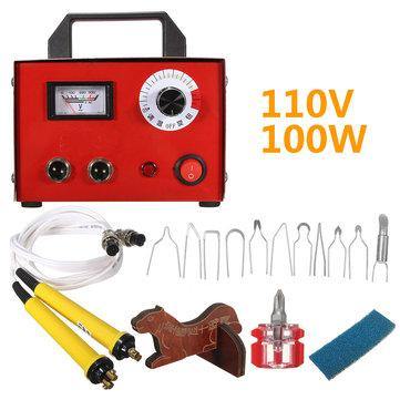 100W 110V Gourd Wood Multifunction Pyrography Tools Machine Heating Wire Pen Kit Tool - Trendha