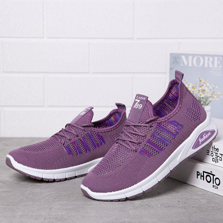 Women Mesh Breathable Sneakers Pattern Lace Up Casual Shoes - Trendha