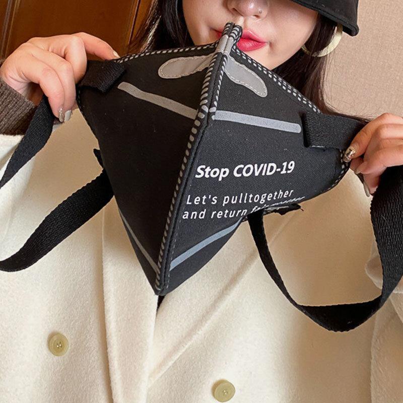 Women Folded Mask Shape Handbag Large Capacity Casual Shoulder Bag - Trendha