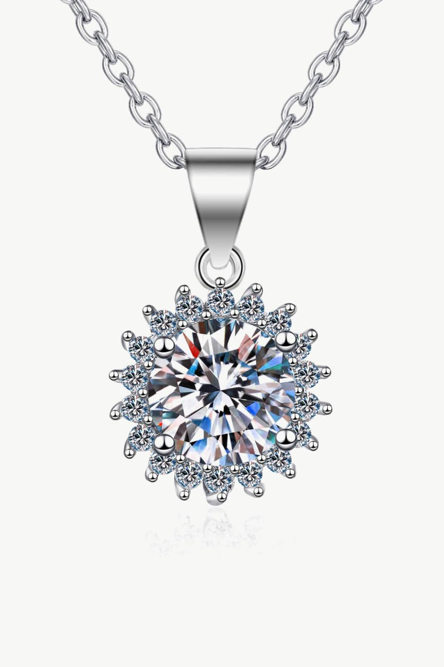 925 Sterling Silver Moissanite Pendant Necklace - Trendha