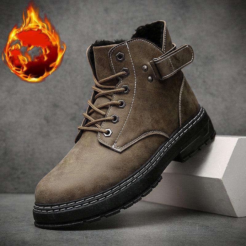 New High Top And Cotton Martin Boots Men's Warm Retro Tooling Boots - Trendha